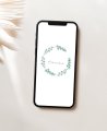 Convite de comunhão digital de eucalipto