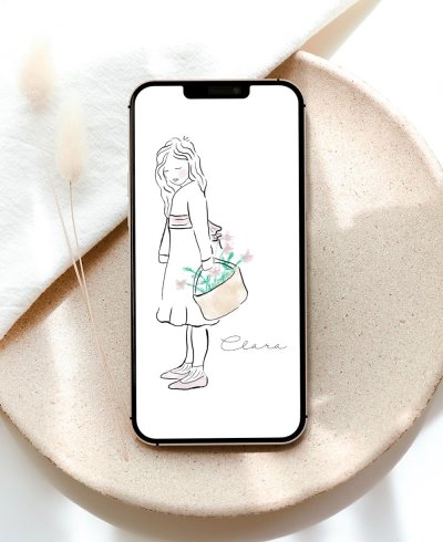 Invito Comunione Digitale Ragazza Fiori