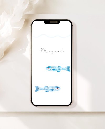 Invito digitale di pesce comunione marinara