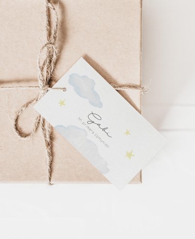 Carte rectangulaire pour communions collection étoile