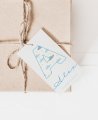 Tarjeta rectangular para comuniones colección inicial cielo