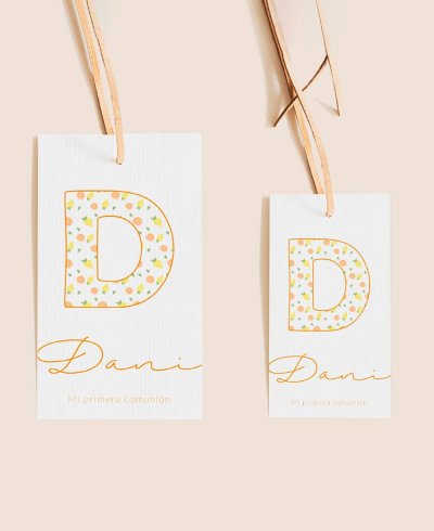 Tailles Initiales Étiquettes rectangulaires Fruits