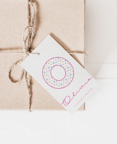 Rectangular card for communions initial collection flowers