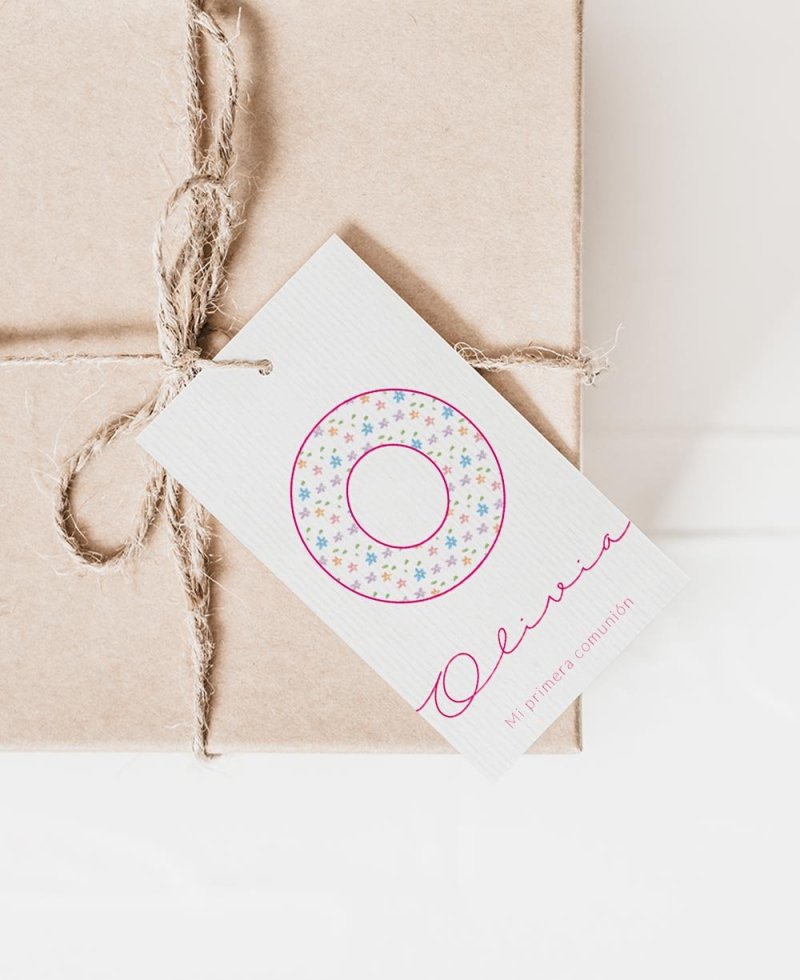 Rectangular card for communions initial collection flowers Rectangular card for communions initial collection flowers