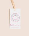 Rectangular communion label initial flowers