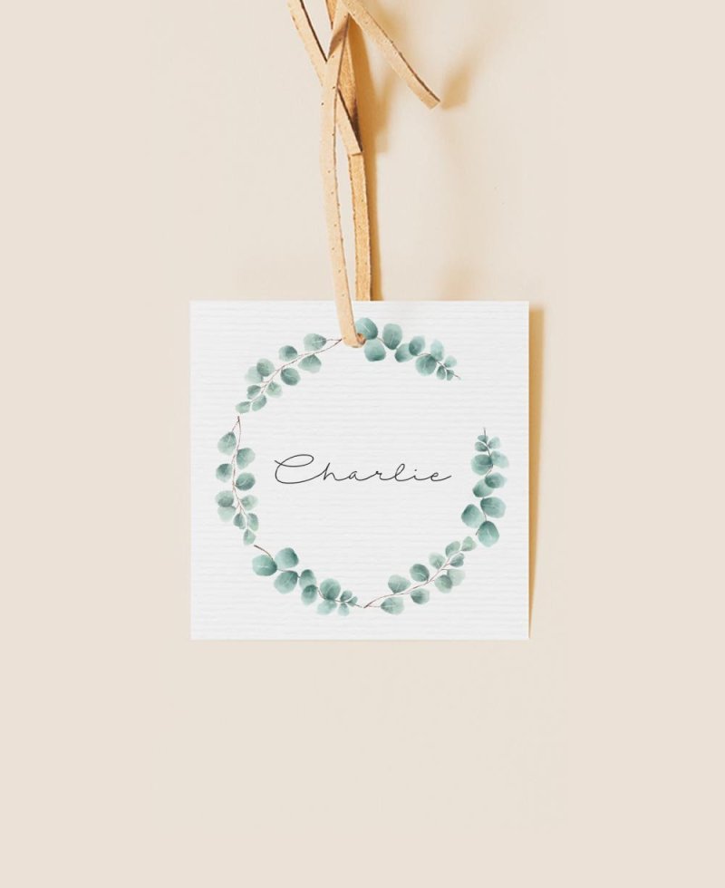 Square label for botanical communion details