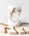 Étiquettes carrées pour les cadeaux de communion à l’eucalyptus