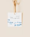 Square label for communion details sea fish