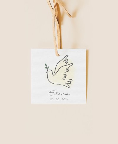 Square label for children's communion details