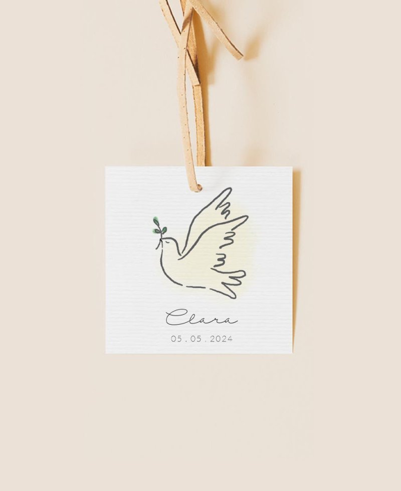 Square label for children's communion details