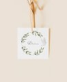 Square label for botanical communion details olive tree