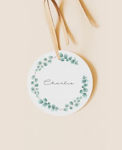 Round label for botanical communions