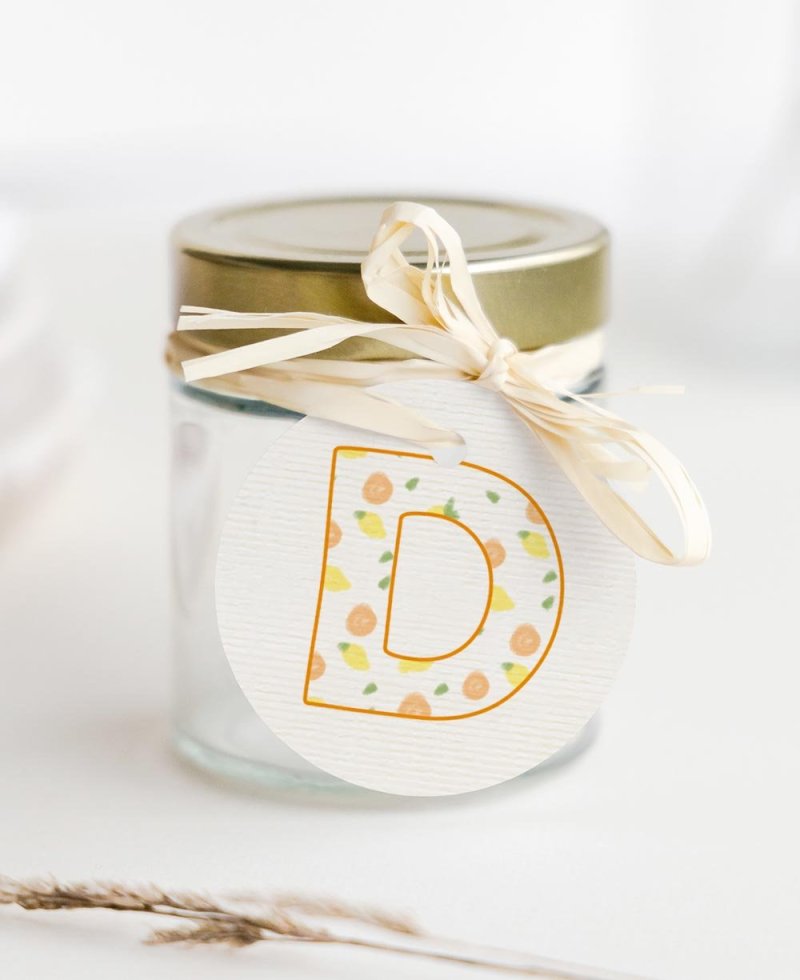 Circular labels for initial communion fruits