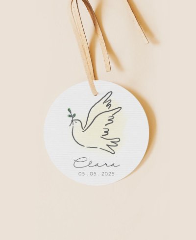 Étiquette ronde pour communions entre filles