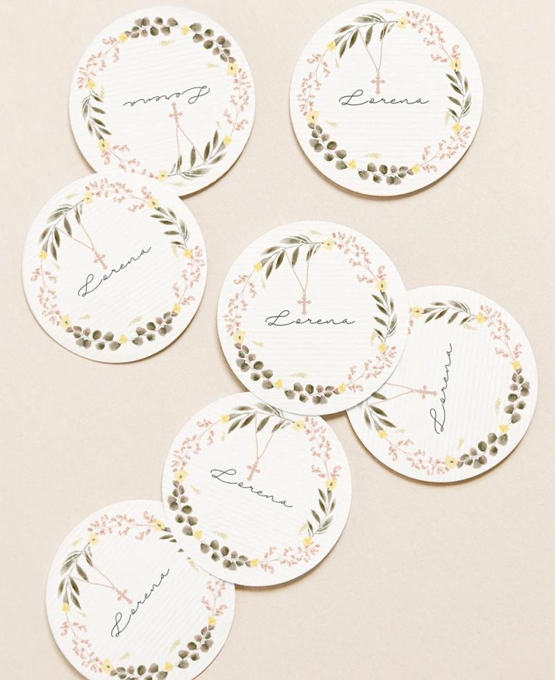 Autocollants circulaires pour les fleurs de détails de communion Autocollants circulaires pour les fleurs de détails de communion