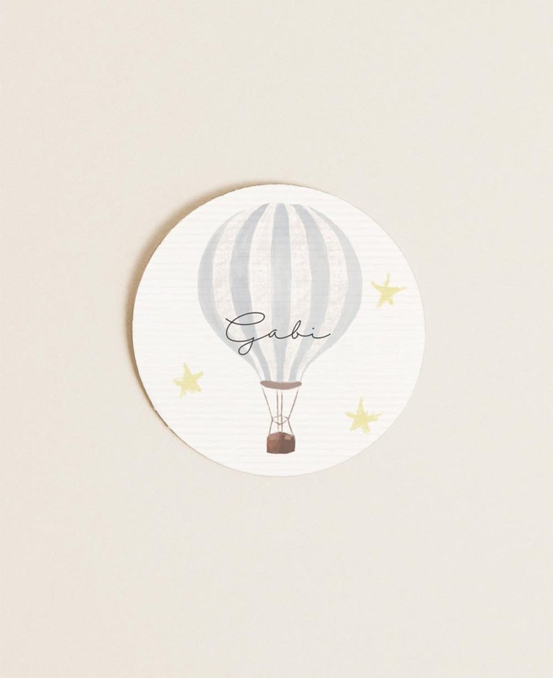 Autocollant rond pour communions ciel