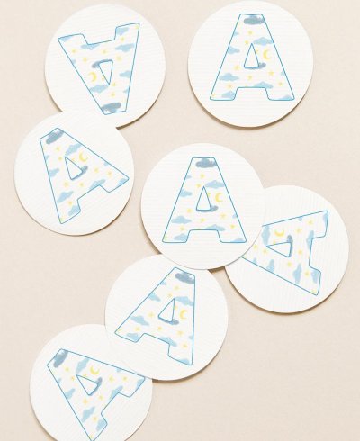 Autocollants circulaires pour les détails de communion nuages