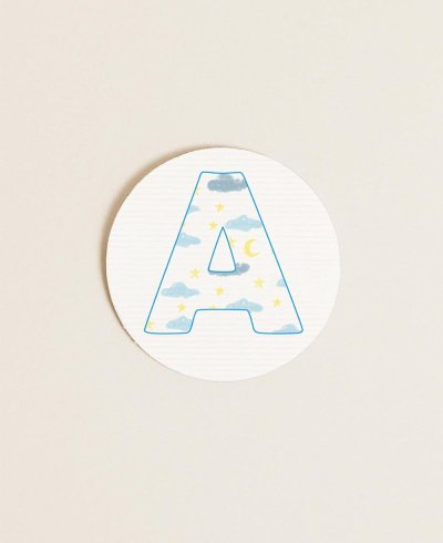 Autocollant rond pour communions nuages