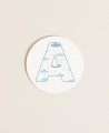 Autocollant rond pour communions nuages
