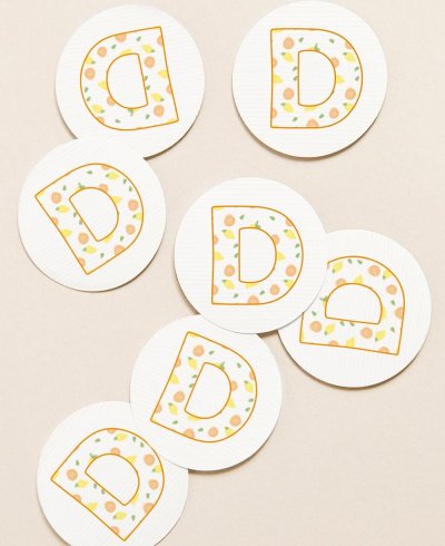 Circular stickers for communion details fruits