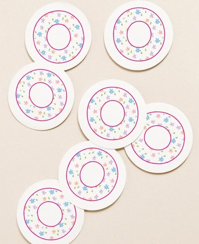 Autocollants circulaires pour les détails de la communion florale