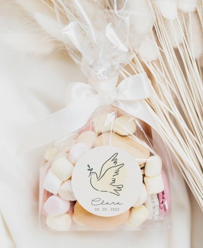 Round adhesive for girls' communions