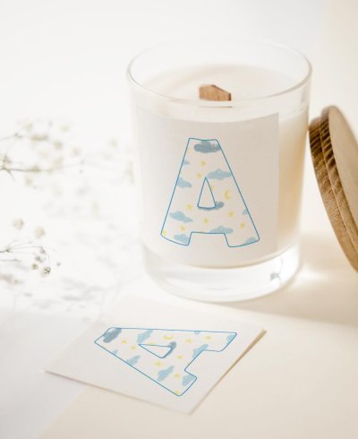 Autocollants carrés pour les détails de communion nuages
