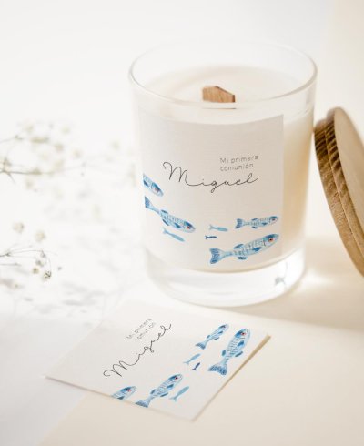 Autocollants carrés pour la communion du marin détails