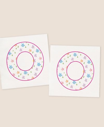 Autocollant carré pour communions, fleurs, couleurs