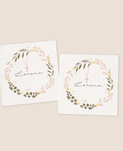 Autocollant carré pour les communions florales classiques
