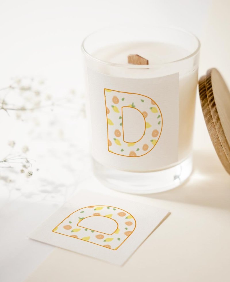 Square stickers for communion details fruits