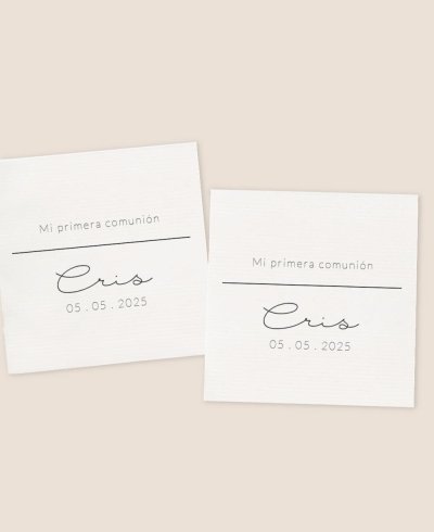 Autocollant carré pour communions typographiques