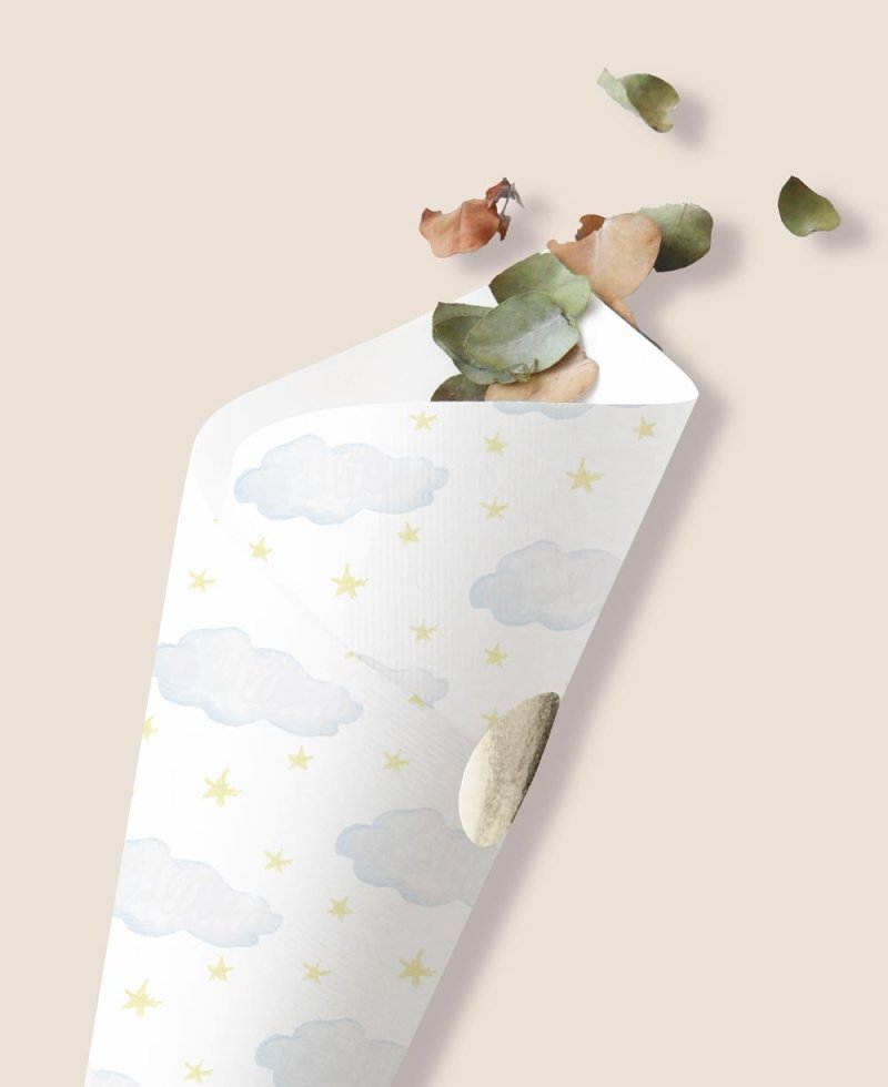 Conos para gominolas detalle primera comunión nubes