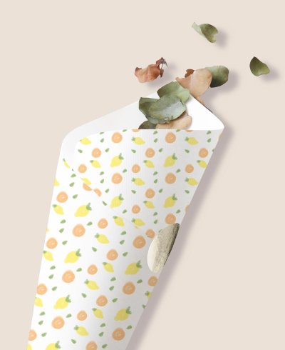 Conos para gominolas detalle primera comunión frutas