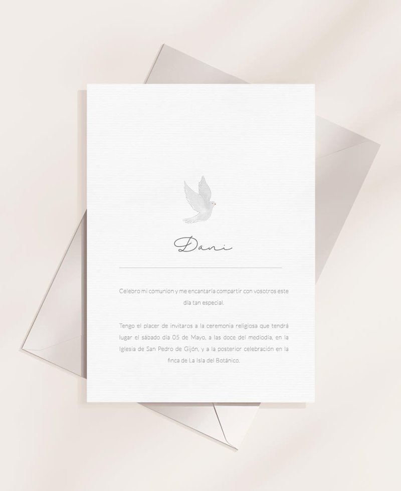 Invitation de communion personnalisée couronne d’olivier Invitation de communion personnalisée couronne d’olivier