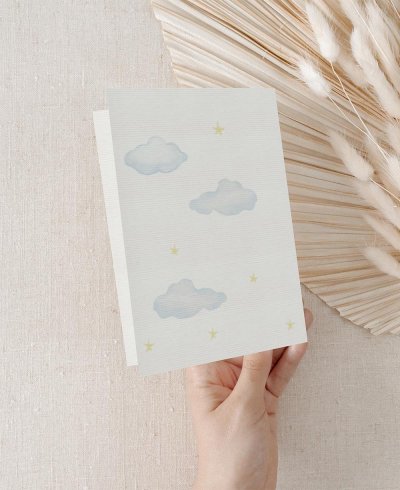 Recordatorio nubes para comunión trasera