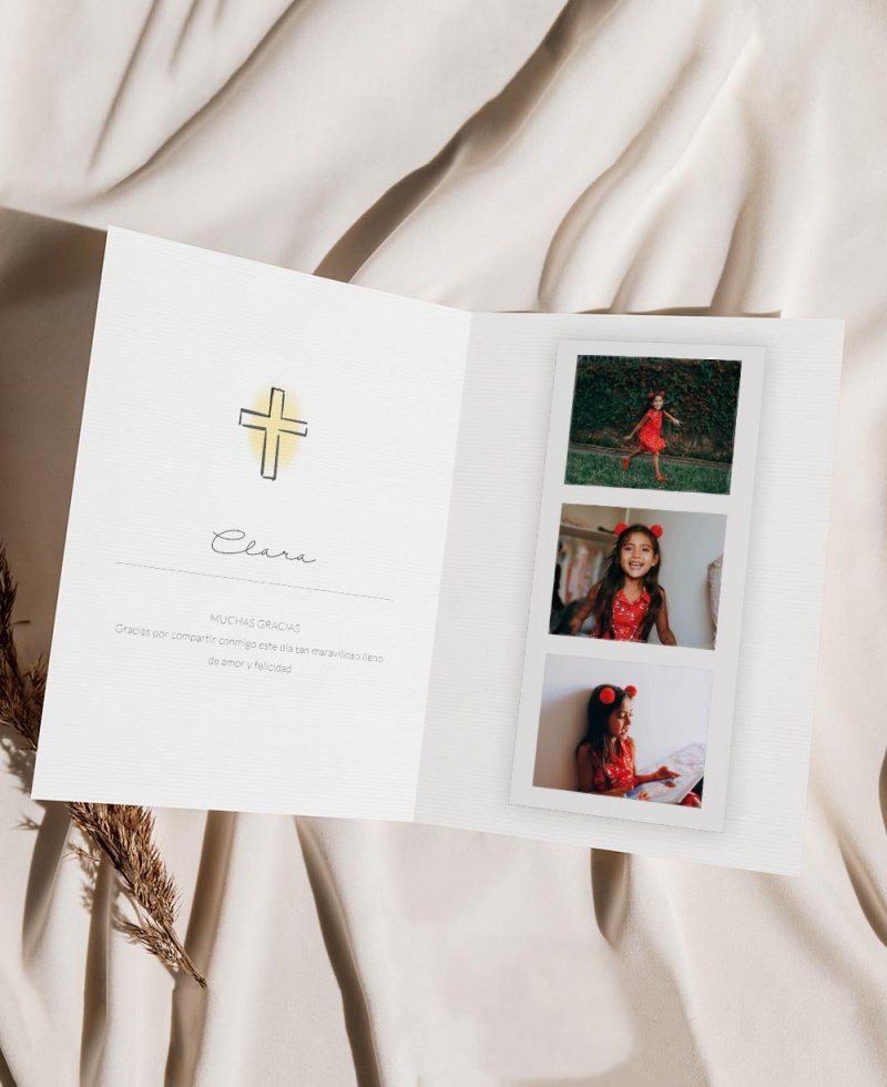 Recordatorios para comunión elegantes con fotos niña Recordatorios para comunión elegantes con fotos niña