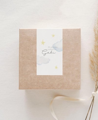 Rectangular vertical communion sticker sky