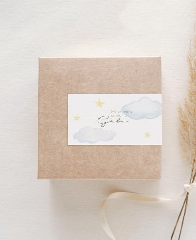 Rectangular horizontal communion sticker sky