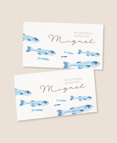 Stickers de communion rectangulaires horizontaux mer