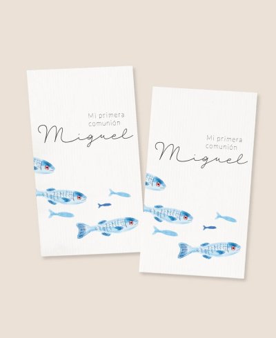 Autocollants rectangulaires verticaux pour la communion maritime