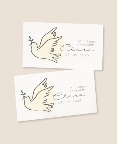 Stickers de communion rectangulaires horizontaux fille