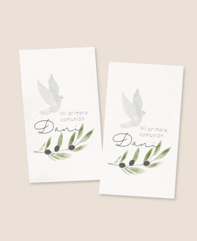 Stickers de communion verticalement rectangulaires olive