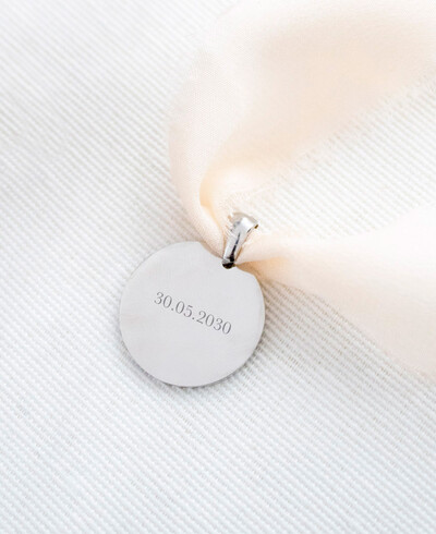Medallas para ramos de boda con nombre y fecha