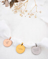 Gold, silver and rose gold medals for bridal bouquets