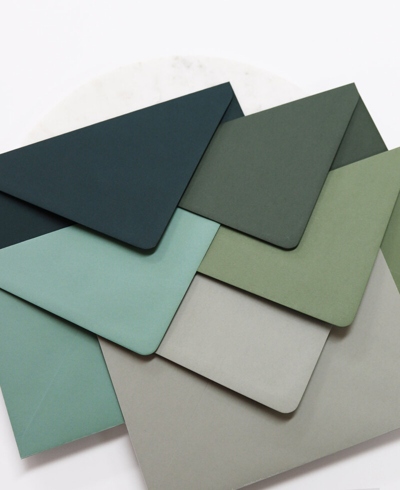 Sobres para invitaciones de boda verdes Sobres para invitaciones de boda verdes