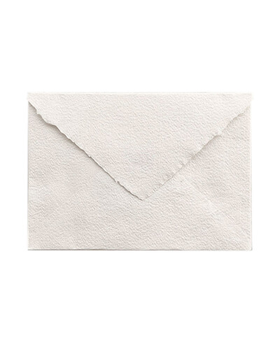 Envelope de Ministro B6 Feito à Mão Off-White para Convites | Marmarina