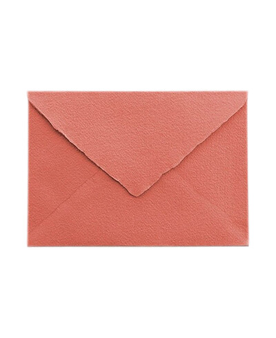 Handmade Coral B6 Minister Envelope for Invitations | Marmarina