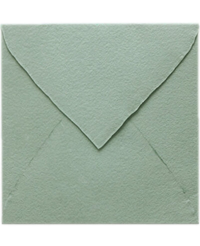 Handmade Square Olive Green Envelope for Invitations | Marmarina
