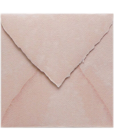 Square Powdered Pink Artisan Envelope for Invitations | Marmarina